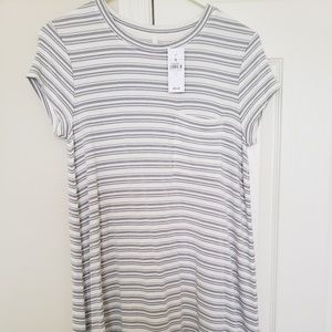 NEW LOFT Lou & Grey swing dress in grey stripes